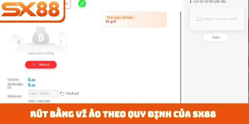 Rút bằng ví ảo theo quy định của SX88