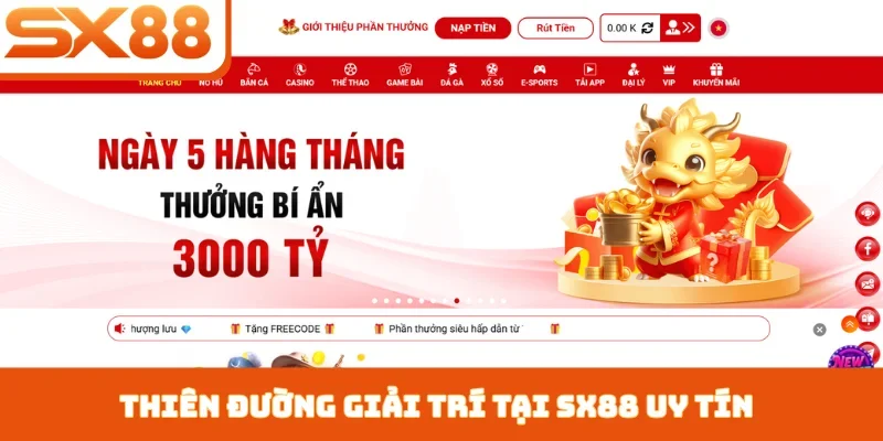 Thiên đường giải trí tại SX88 uy tín